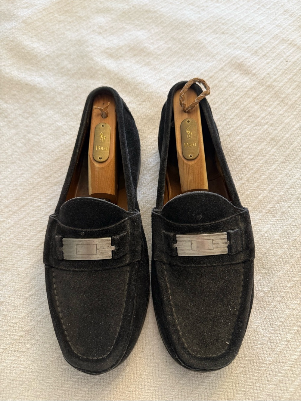 Polo by Ralph Lauren Black Suede Metal Bit Loafers